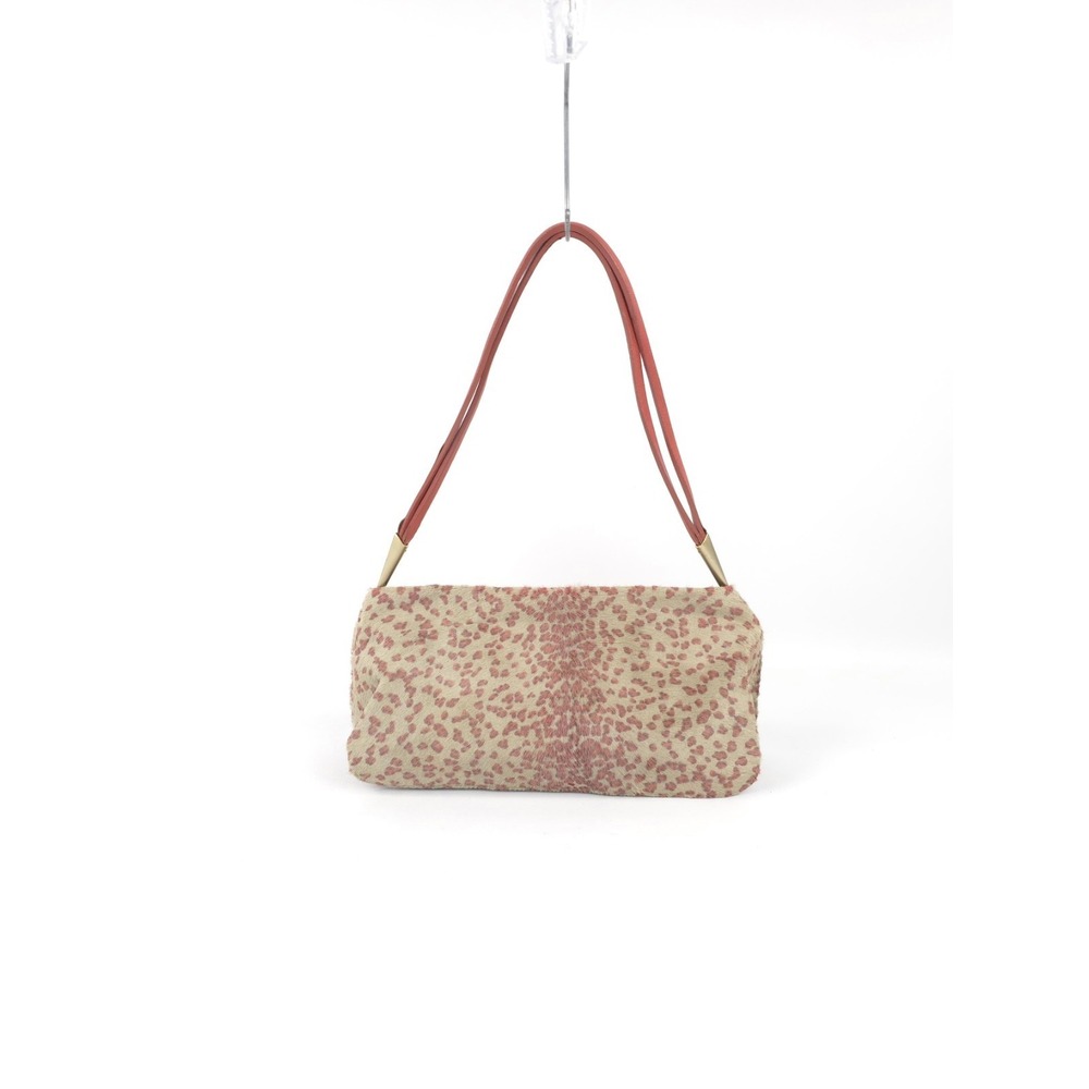 Vintage BOTTEGA ITALIANA Pink Cream Animal Print Calf Hair Handbag
